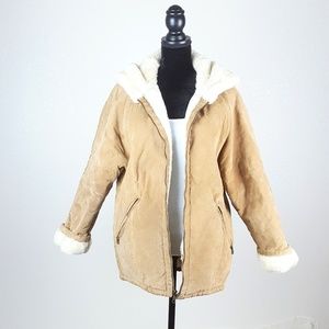 J Percy Marvin Richards Coat Sz S Tan Suede Parka